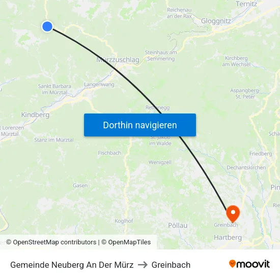 Gemeinde Neuberg An Der Mürz to Greinbach map