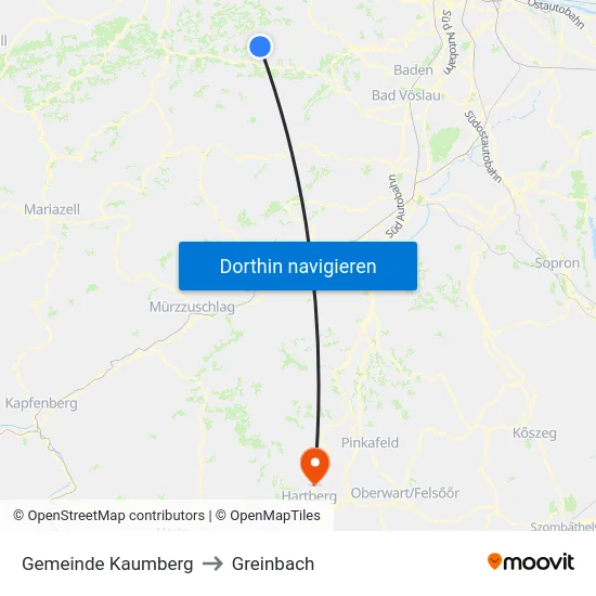 Gemeinde Kaumberg to Greinbach map