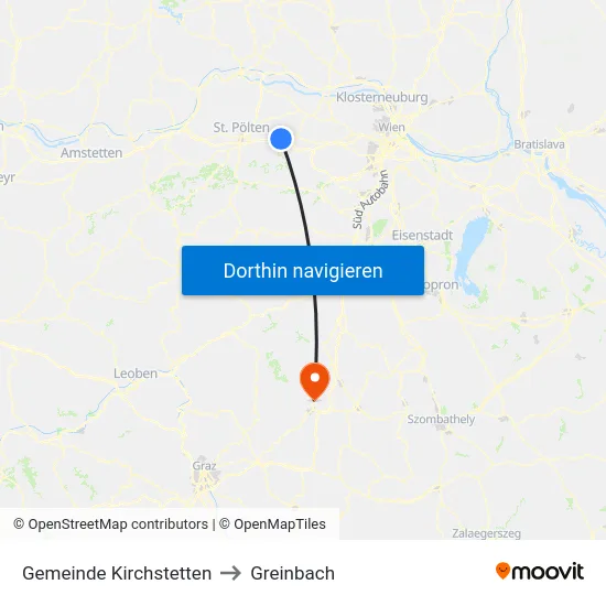 Gemeinde Kirchstetten to Greinbach map