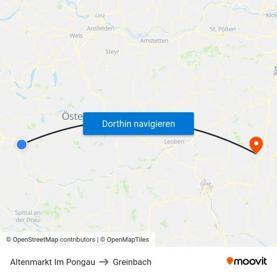 Altenmarkt Im Pongau to Greinbach map