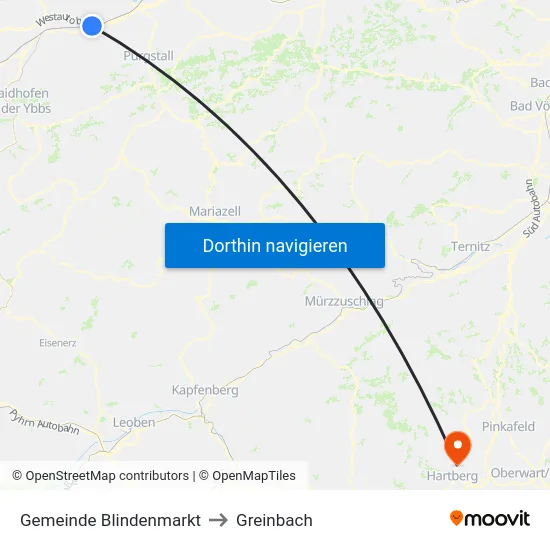 Gemeinde Blindenmarkt to Greinbach map