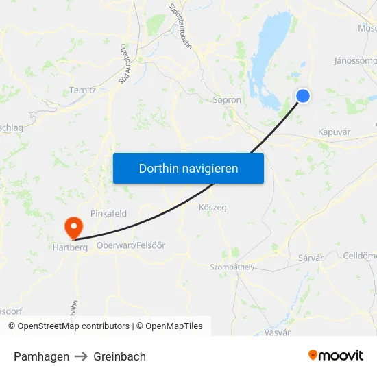 Pamhagen to Greinbach map