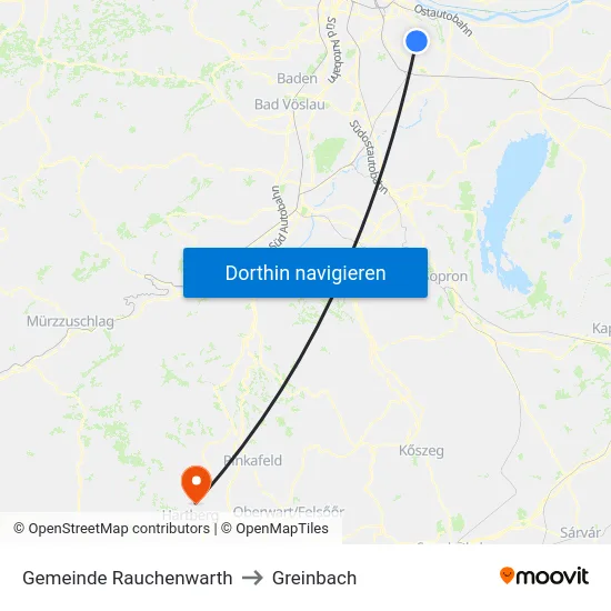 Gemeinde Rauchenwarth to Greinbach map