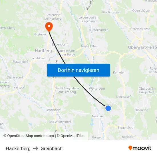 Hackerberg to Greinbach map