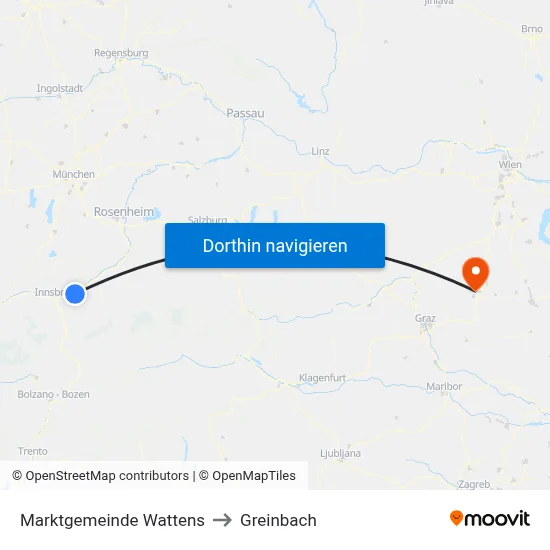 Marktgemeinde Wattens to Greinbach map