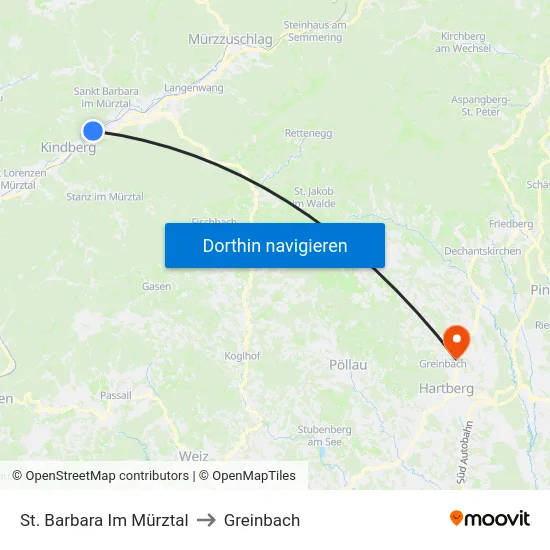 St. Barbara Im Mürztal to Greinbach map