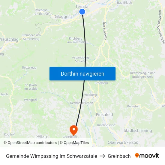 Gemeinde Wimpassing Im Schwarzatale to Greinbach map