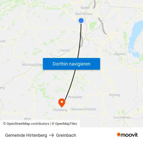 Gemeinde Hirtenberg to Greinbach map