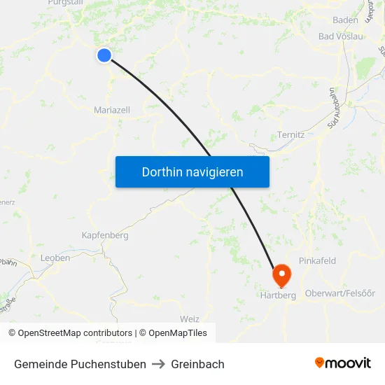 Gemeinde Puchenstuben to Greinbach map