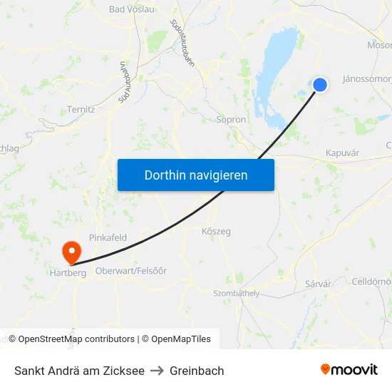 Sankt Andrä am Zicksee to Greinbach map