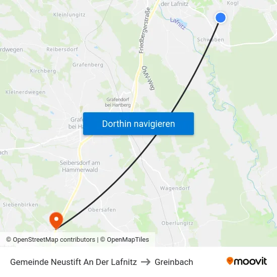 Gemeinde Neustift An Der Lafnitz to Greinbach map