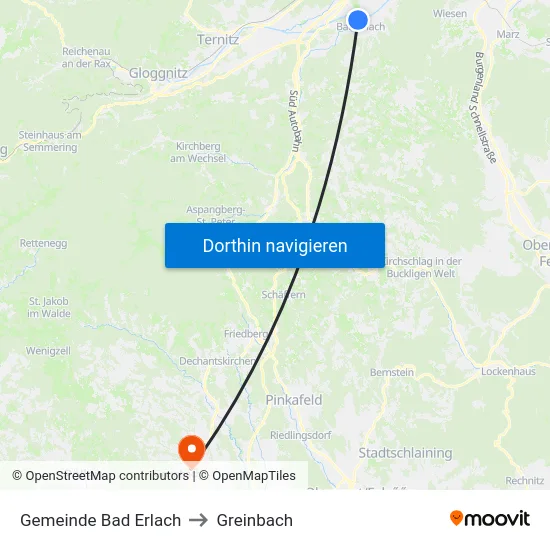 Gemeinde Bad Erlach to Greinbach map