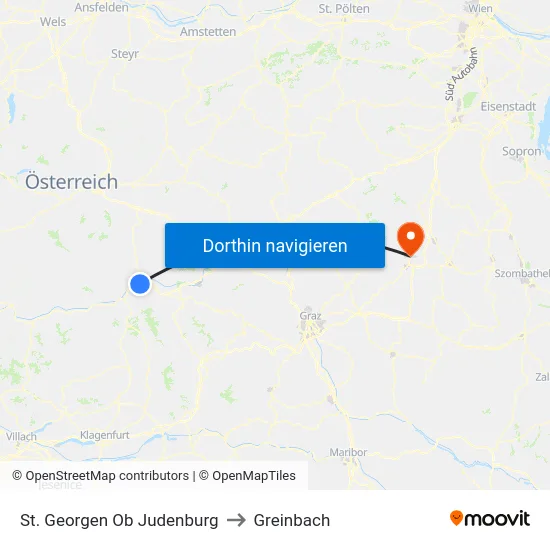St. Georgen Ob Judenburg to Greinbach map