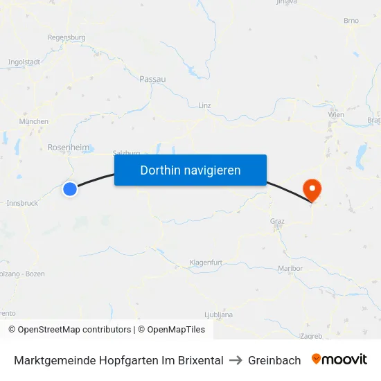 Marktgemeinde Hopfgarten Im Brixental to Greinbach map
