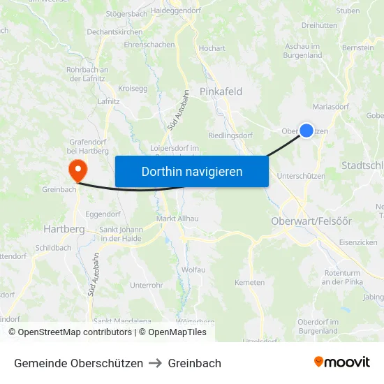 Gemeinde Oberschützen to Greinbach map