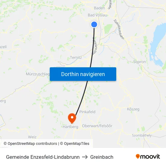 Gemeinde Enzesfeld-Lindabrunn to Greinbach map