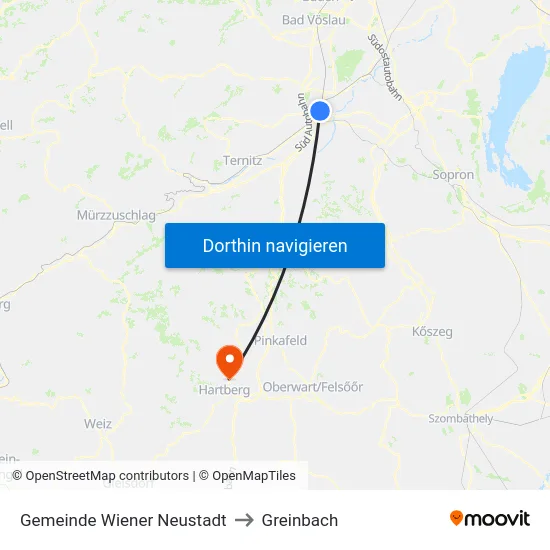 Gemeinde Wiener Neustadt to Greinbach map
