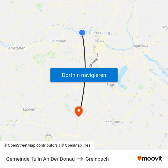 Gemeinde Tulln An Der Donau to Greinbach map