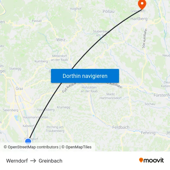 Werndorf to Greinbach map