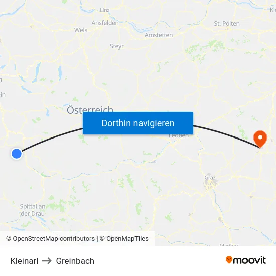 Kleinarl to Greinbach map