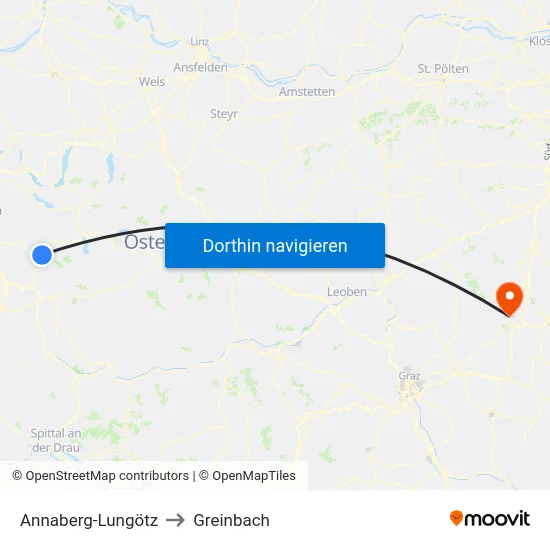 Annaberg-Lungötz to Greinbach map