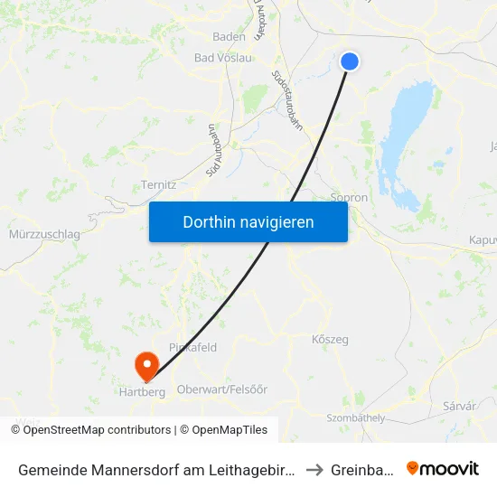 Gemeinde Mannersdorf am Leithagebirge to Greinbach map