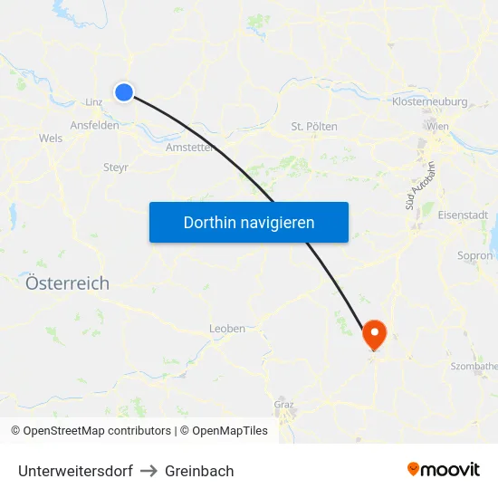 Unterweitersdorf to Greinbach map