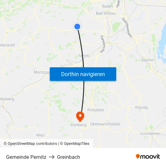 Gemeinde Pernitz to Greinbach map