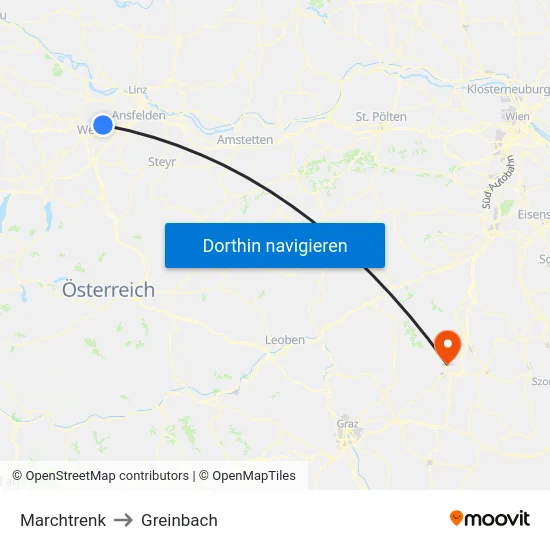 Marchtrenk to Greinbach map