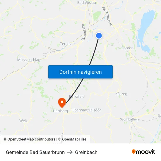 Gemeinde Bad Sauerbrunn to Greinbach map
