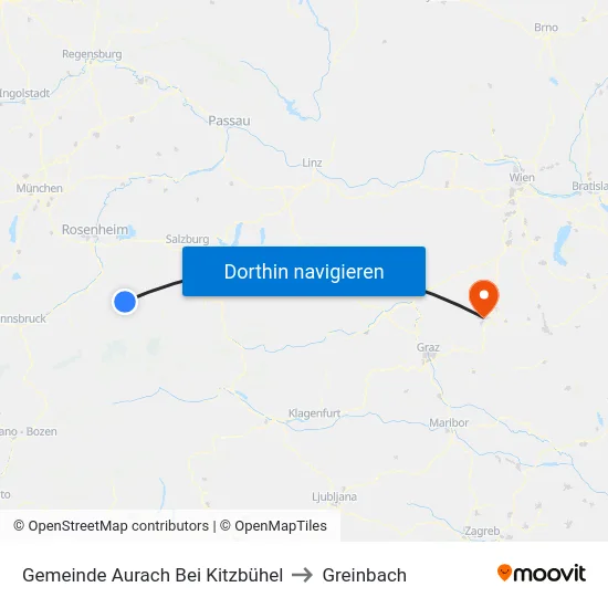 Gemeinde Aurach Bei Kitzbühel to Greinbach map