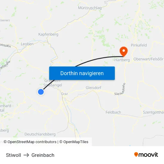 Stiwoll to Greinbach map