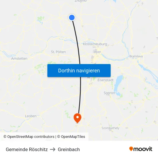 Gemeinde Röschitz to Greinbach map