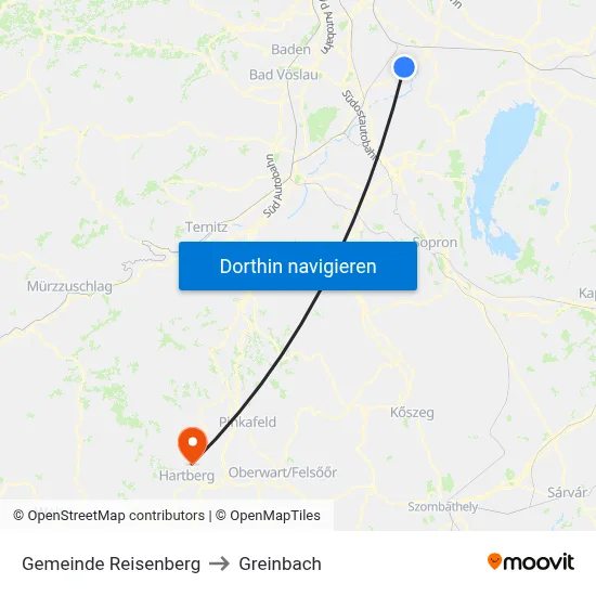 Gemeinde Reisenberg to Greinbach map