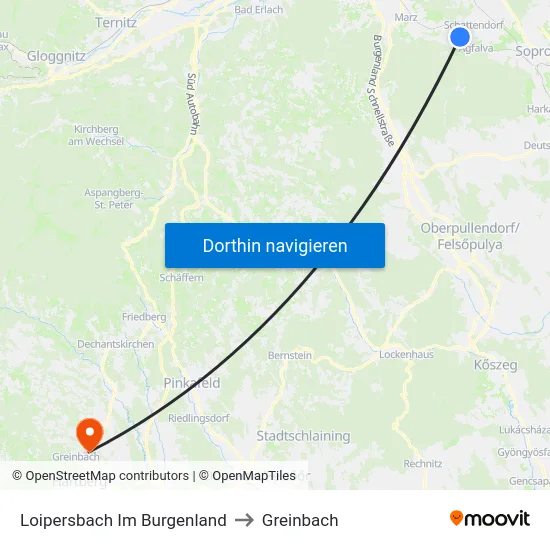 Loipersbach Im Burgenland to Greinbach map