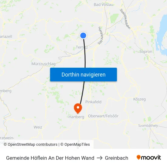 Gemeinde Höflein An Der Hohen Wand to Greinbach map