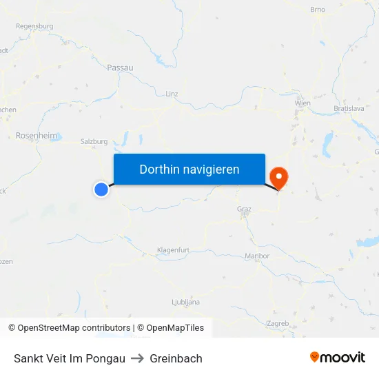Sankt Veit Im Pongau to Greinbach map