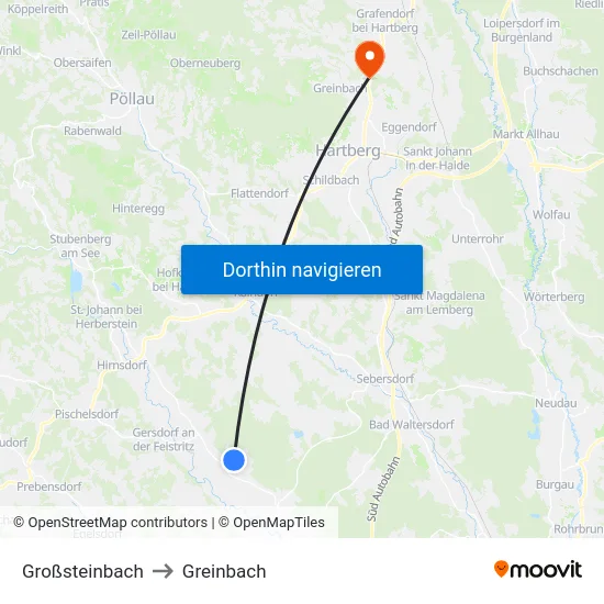 Großsteinbach to Greinbach map