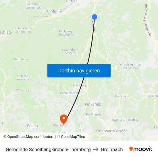 Gemeinde Scheiblingkirchen-Thernberg to Greinbach map
