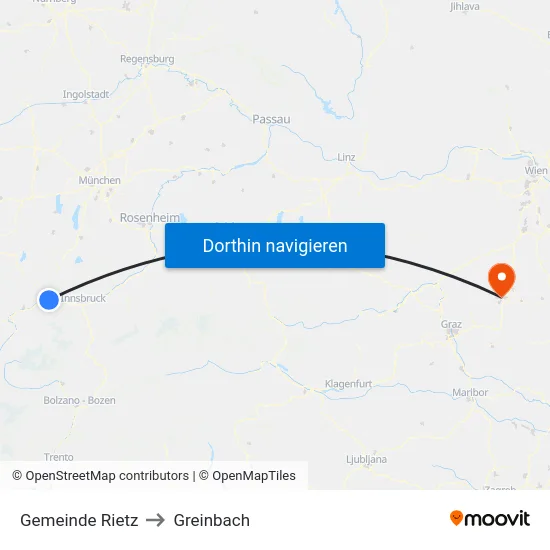 Gemeinde Rietz to Greinbach map