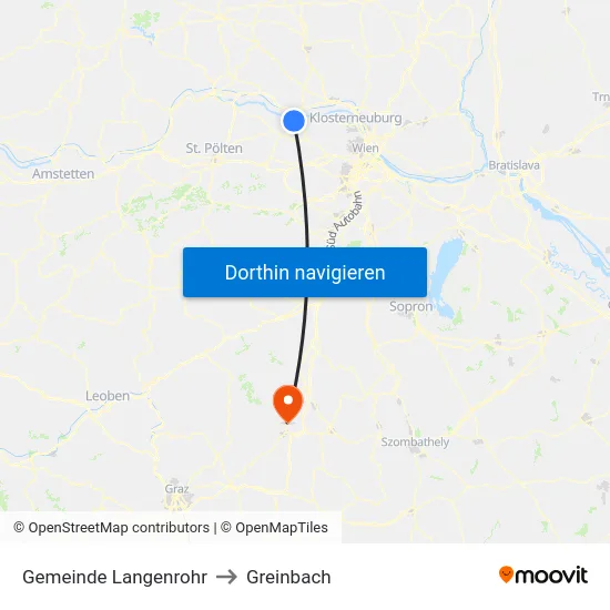 Gemeinde Langenrohr to Greinbach map