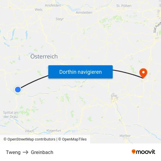 Tweng to Greinbach map