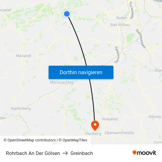 Rohrbach An Der Gölsen to Greinbach map