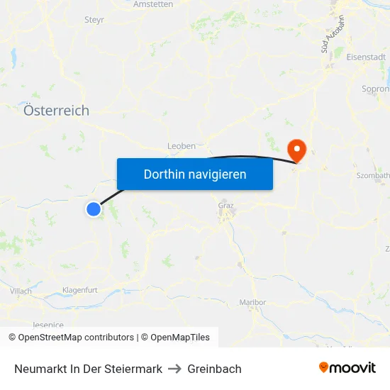 Neumarkt In Der Steiermark to Greinbach map