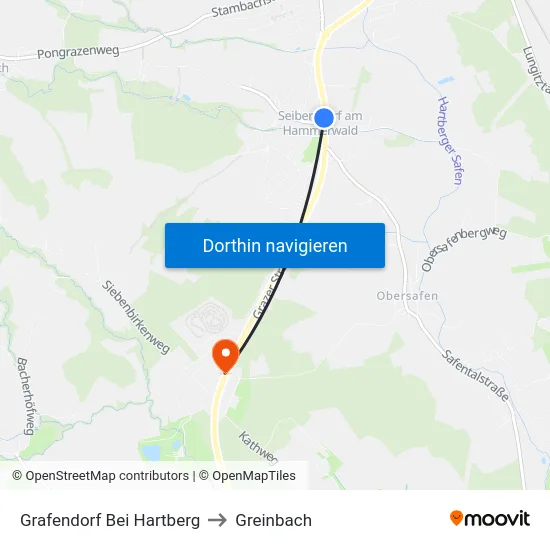 Grafendorf Bei Hartberg to Greinbach map