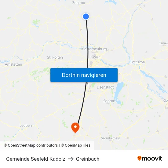 Gemeinde Seefeld-Kadolz to Greinbach map