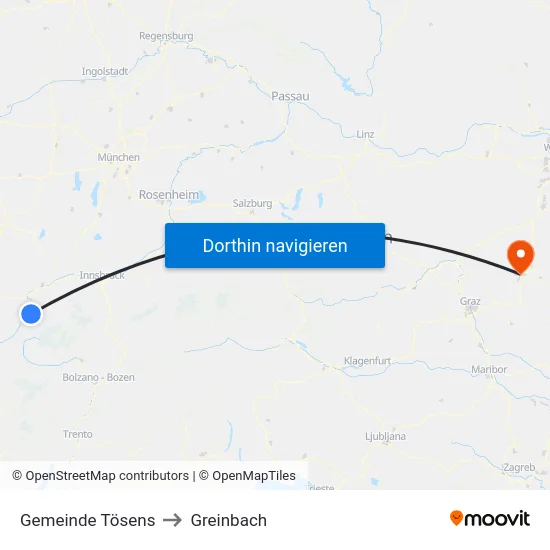 Gemeinde Tösens to Greinbach map