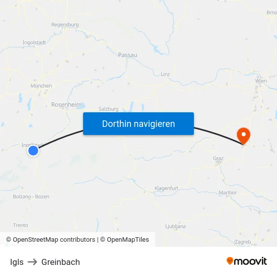 Igls to Greinbach map