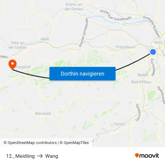 12., Meidling to Wang map