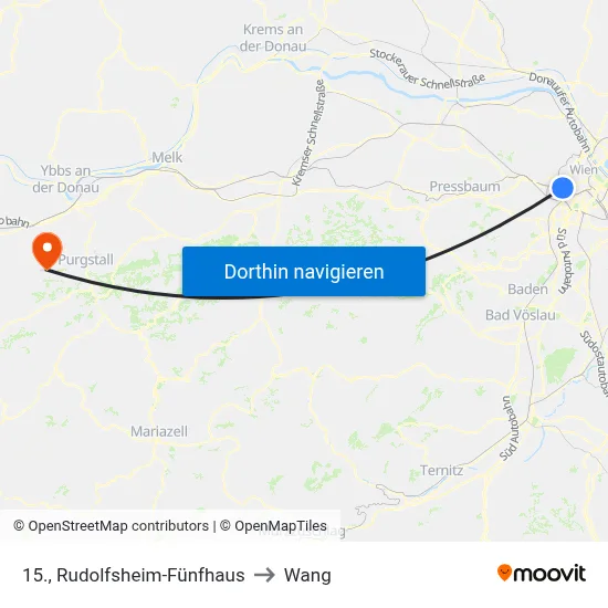 15., Rudolfsheim-Fünfhaus to Wang map